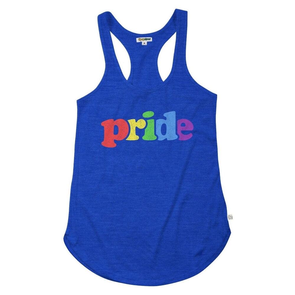 Pride Tank Womens Small Blue Racer Back